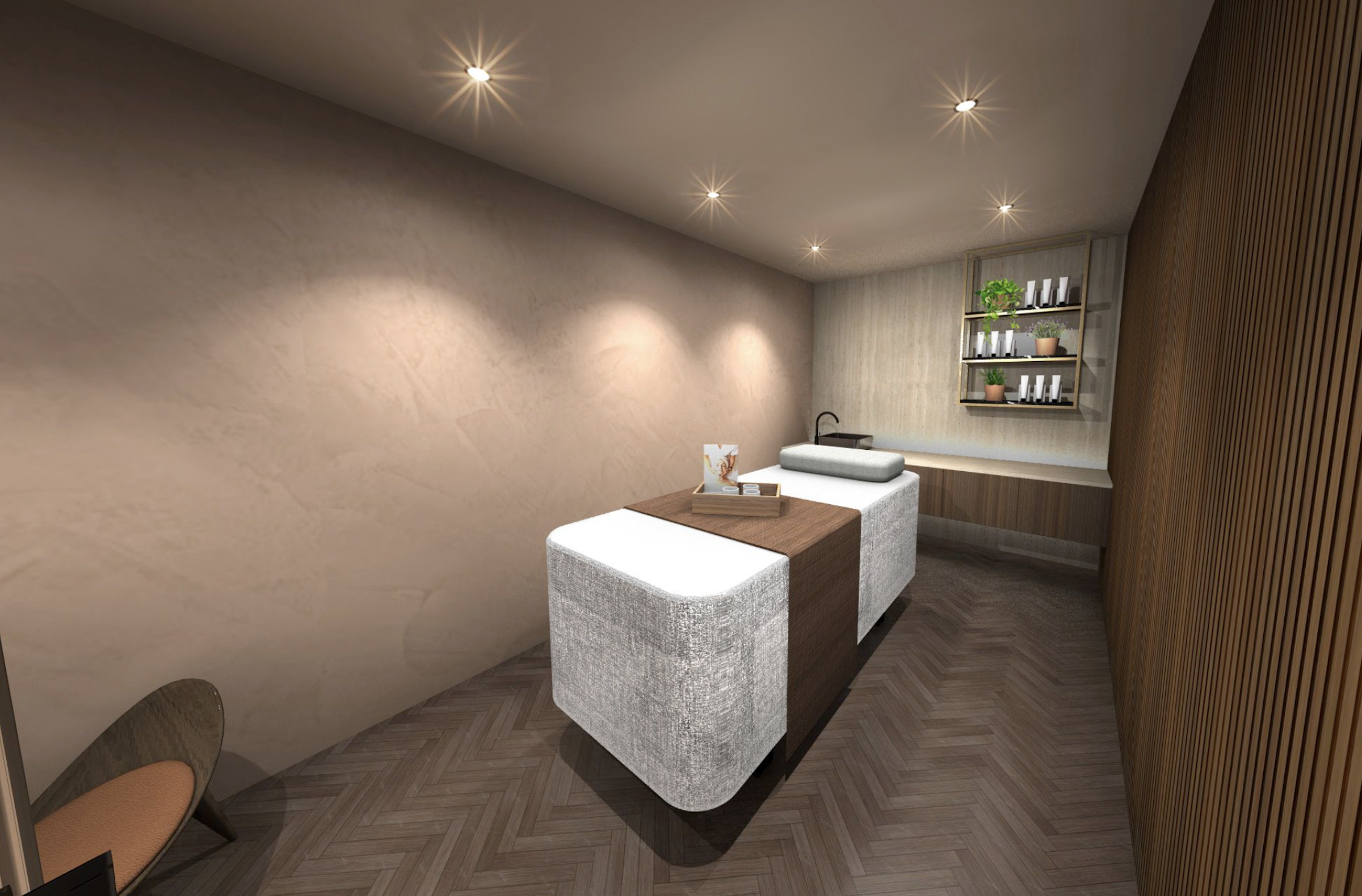 Image of a brown coloured massage therapy space to rent in London