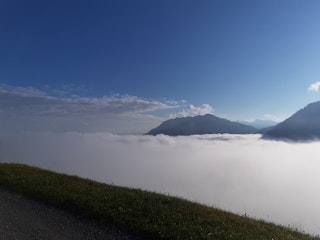 View with sea of fog