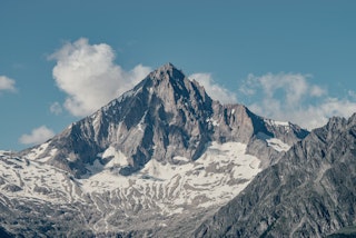 Unique view of the imposing Bietschhorn (3934 m.a.s.l.)