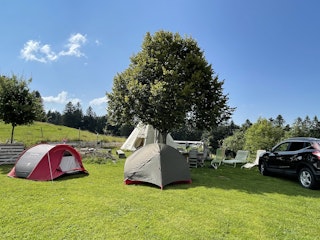 Les emplacements pour les tentes 