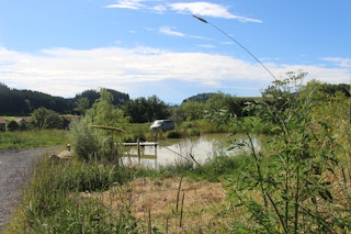 Camp with swimming pond