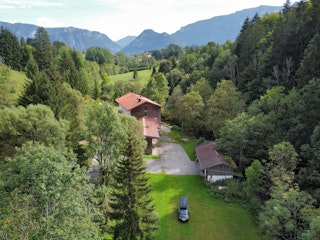 Fantenberg from above - the hay barn is located in the attic of the barn on the right side