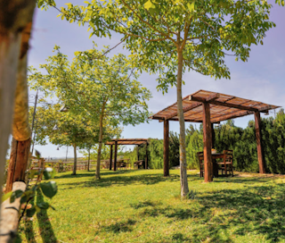 Entspannen Sie sich unter unseren Pavillons und genießen Sie die Natur und die schönen Tage.