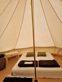 The furnished tent from inside
