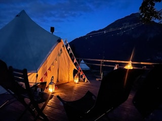 Here you can see the two tents, it is well possible to book both of them