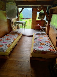 2 simple beds and veranda